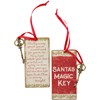 Vintage Santa's Magic Key Ornament - Wood, Paper, Metal, Ribbon