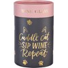 Cuddle Cat Sip Wine Repeat Wine Glass - Glass