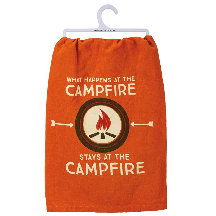 What Happens At The Campfire Kitchen Towel - Cotton