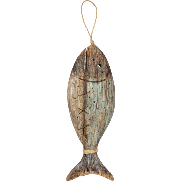 Fish Hanging Decor - Wood, Metal, Jute