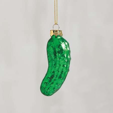 Glass Pickle Ornament - Glass, Metal, Glitter