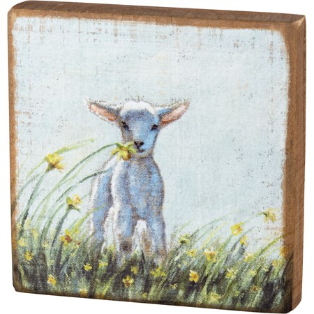 Lamb Block Sign - Wood
