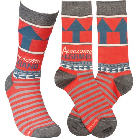 Awesome Husband Socks - Cotton, Nylon, Spandex