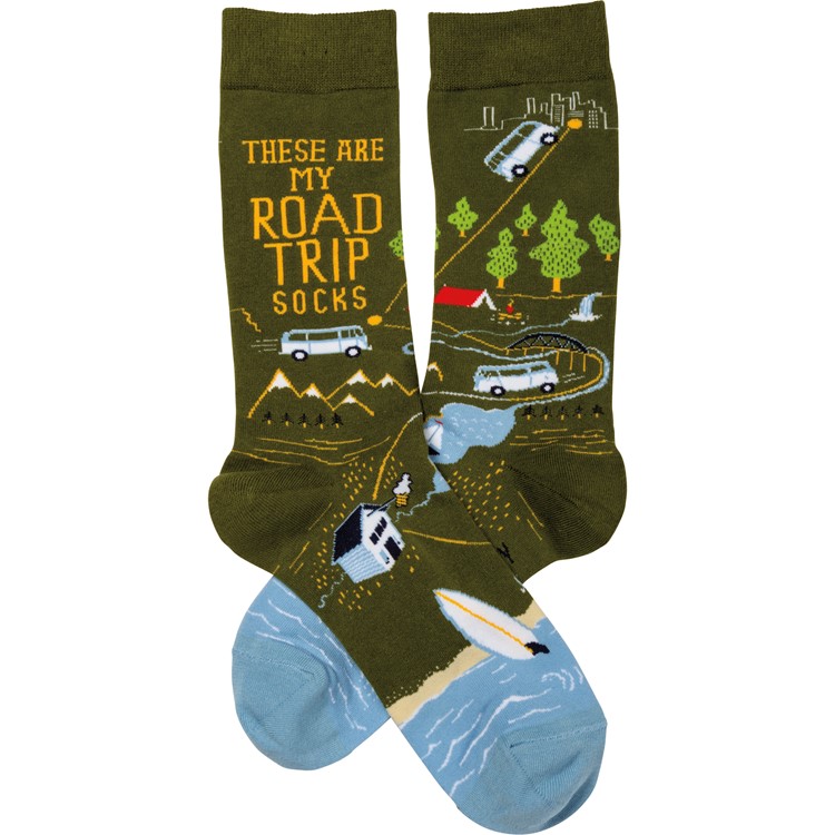 These Are My Road Trip Socks - Cotton, Nylon, Spandex