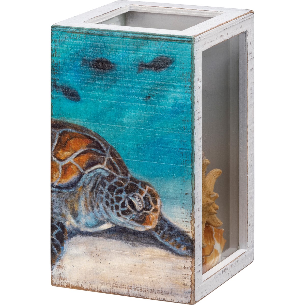Sea Turtle Shell Holder - Wood, Paper, Glass