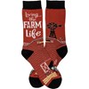Living The Farm Life Socks - Cotton, Nylon, Spandex