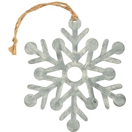 Small Snowflake Hanging Decor - Metal, Jute