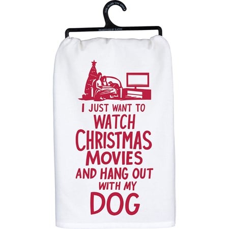 Just Want To Hang Out With My Dog Kitchen Towel - Cotton
