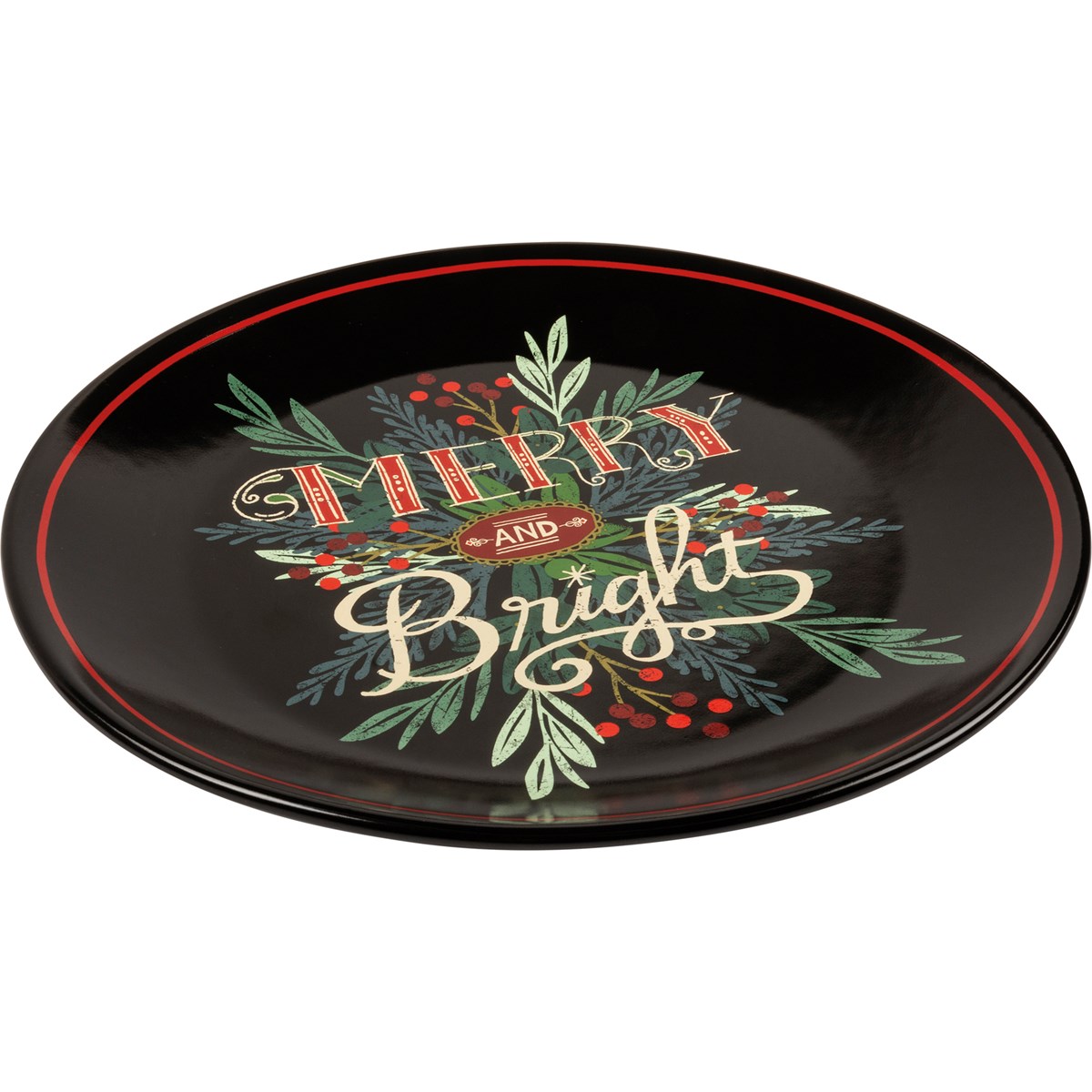 Merry And Bright Plate - Stoneware