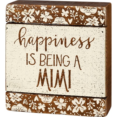 Happiness Is Being A Mimi Slat Box Sign - Wood