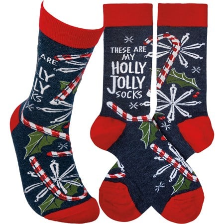 These Are My Holly Jolly Socks - Cotton, Nylon, Spandex