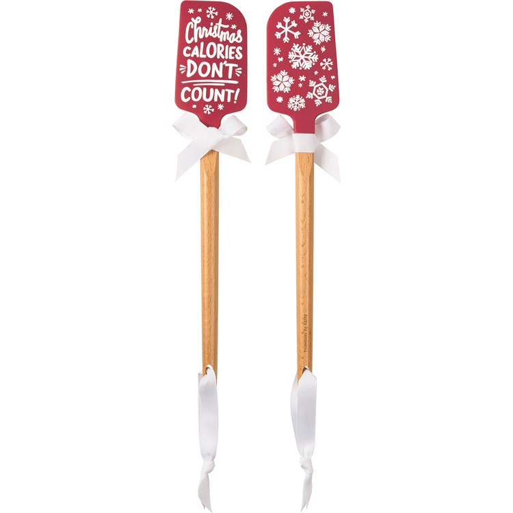 Christmas Calories Don't Count Spatula - Silicone, Wood