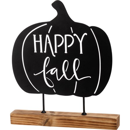 Happy Fall Sitter - Metal, Wood