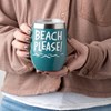 Beach Please Wine Tumbler - Stainless Steel, Plastic