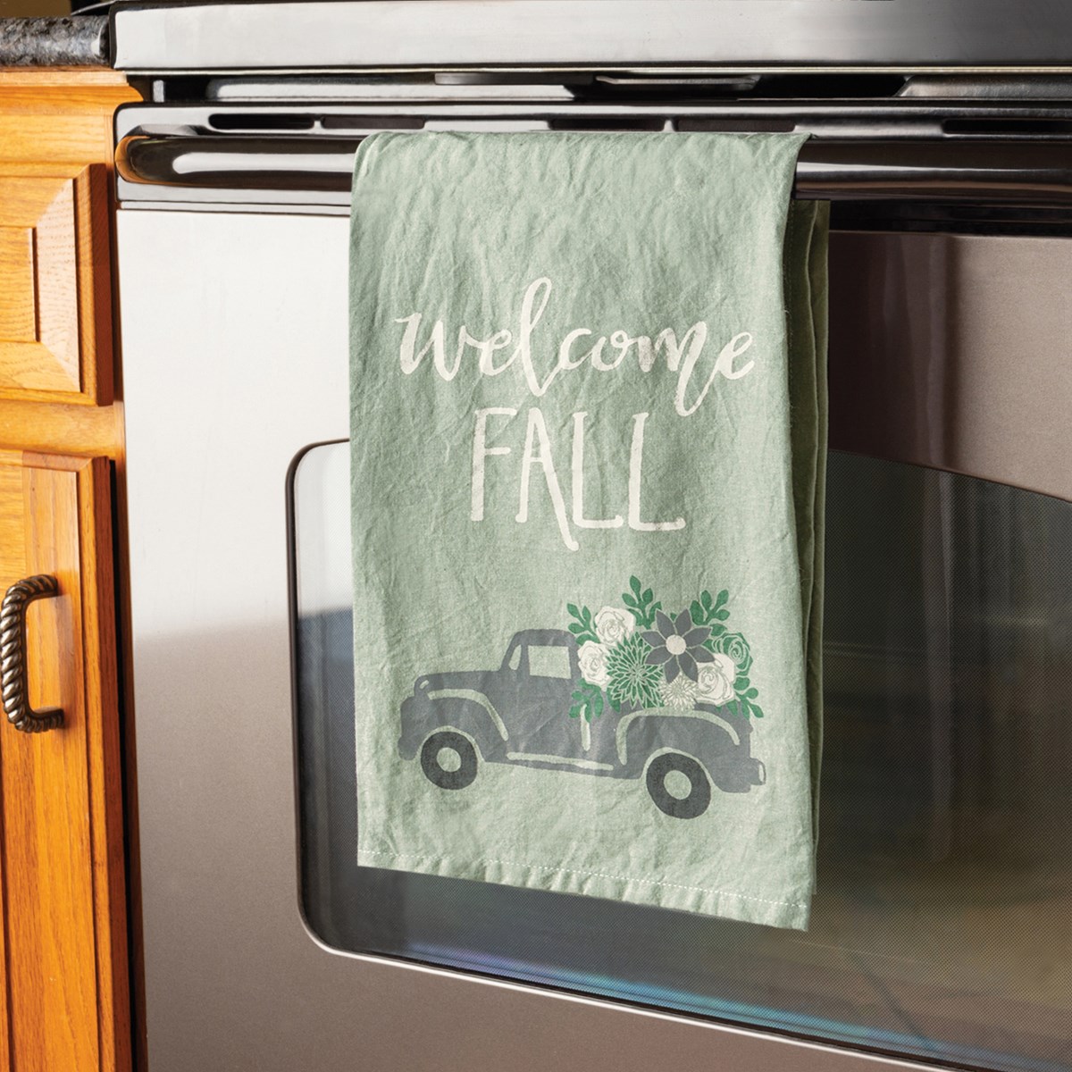 Welcome Fall Truck Kitchen Towel - Cotton