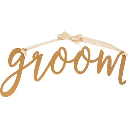 Groom Sign Hanging Decor - Metal, Cotton