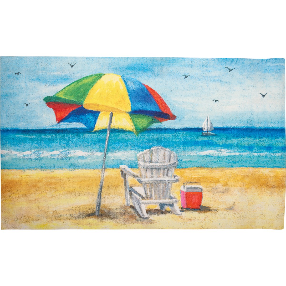 Beach Chair Rug - Polyester, PVC skid-resistant backing
