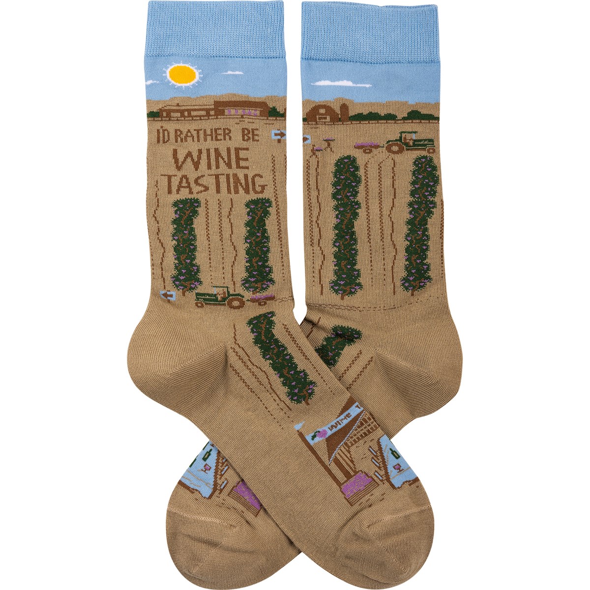Rather Be Wine Tasting Socks - Cotton, Nylon, Spandex