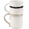 Stacked Snowman Mug Set - Stoneware
