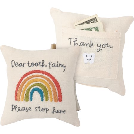 Rainbow Tooth Fairy Pillow - Cotton, Linen