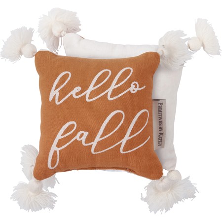 Hello Fall Mini Pillow - Cotton, Velvet
