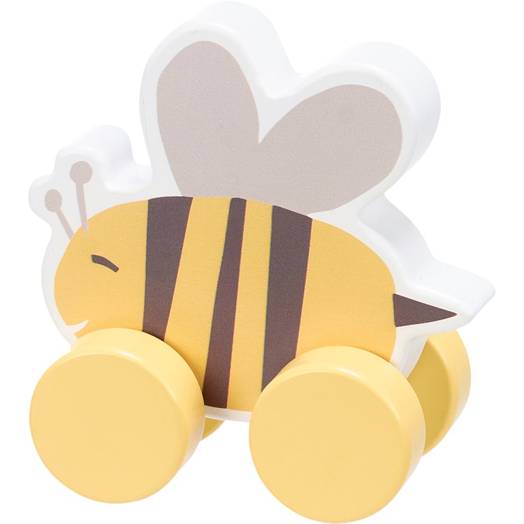 Skep And Bee Pull Toy - Wood, Metal, String