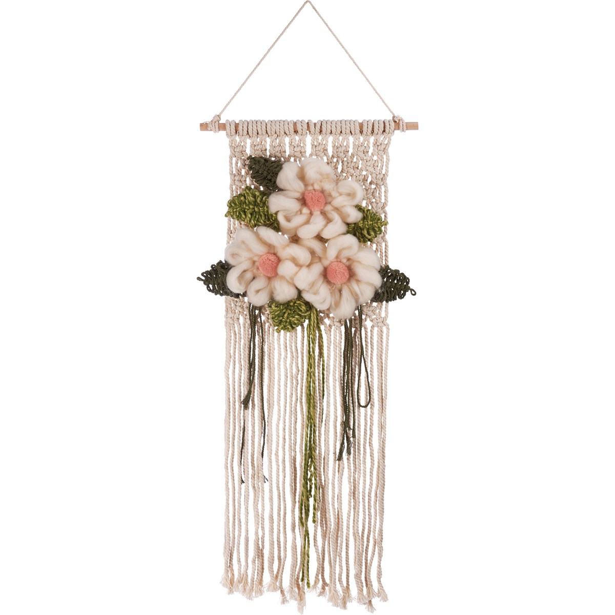 Medium Floral Wall Hanging - Polyester, Wood