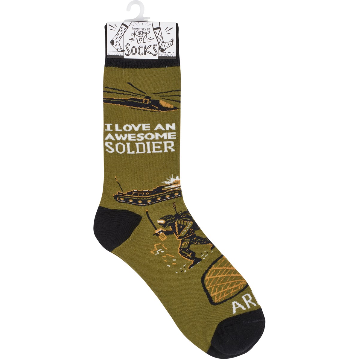I Love An Awesome Soldier Socks - Cotton, Nylon, Spandex