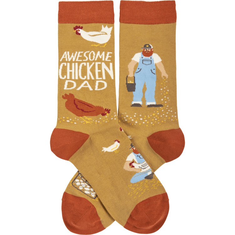 Awesome Chicken Dad Socks - Cotton, Nylon, Spandex