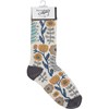 Folk Art Floral Socks - Cotton, Nylon, Spandex