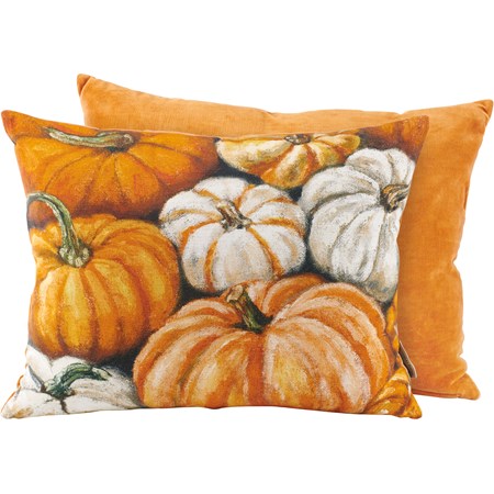 Pumpkin Mix Pillow - Cotton, Velvet, Zipper