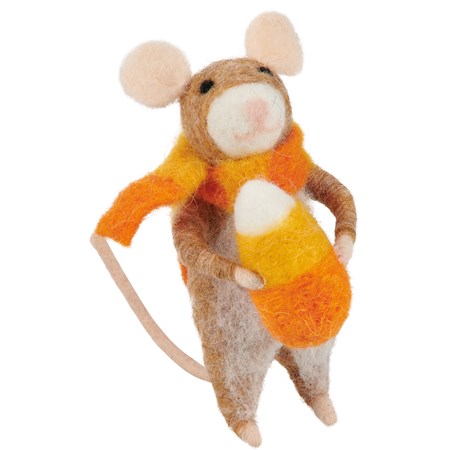 Candy Corn Mouse Critter - Felt, Polyester, Plastic