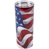 American Flag Coffee Tumbler - Stainless Steel, Plastic
