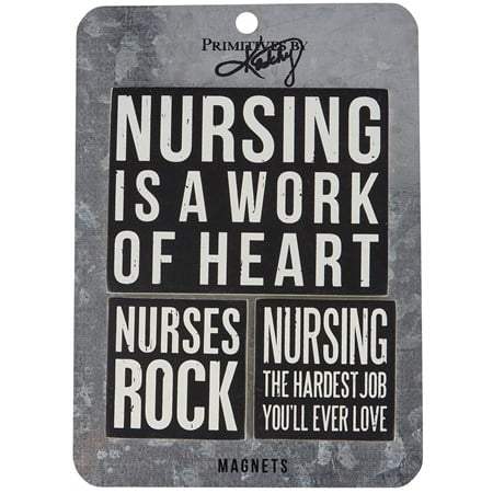 Nurses Rock Magnet Set - Wood, Metal, Magnet