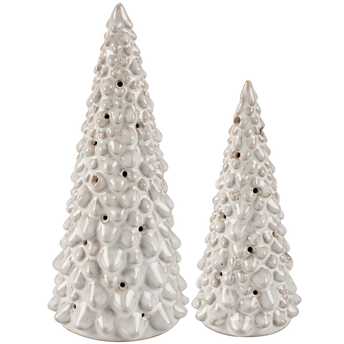 Lighted Christmas Tree Set - Ceramic, Lights, Plastic