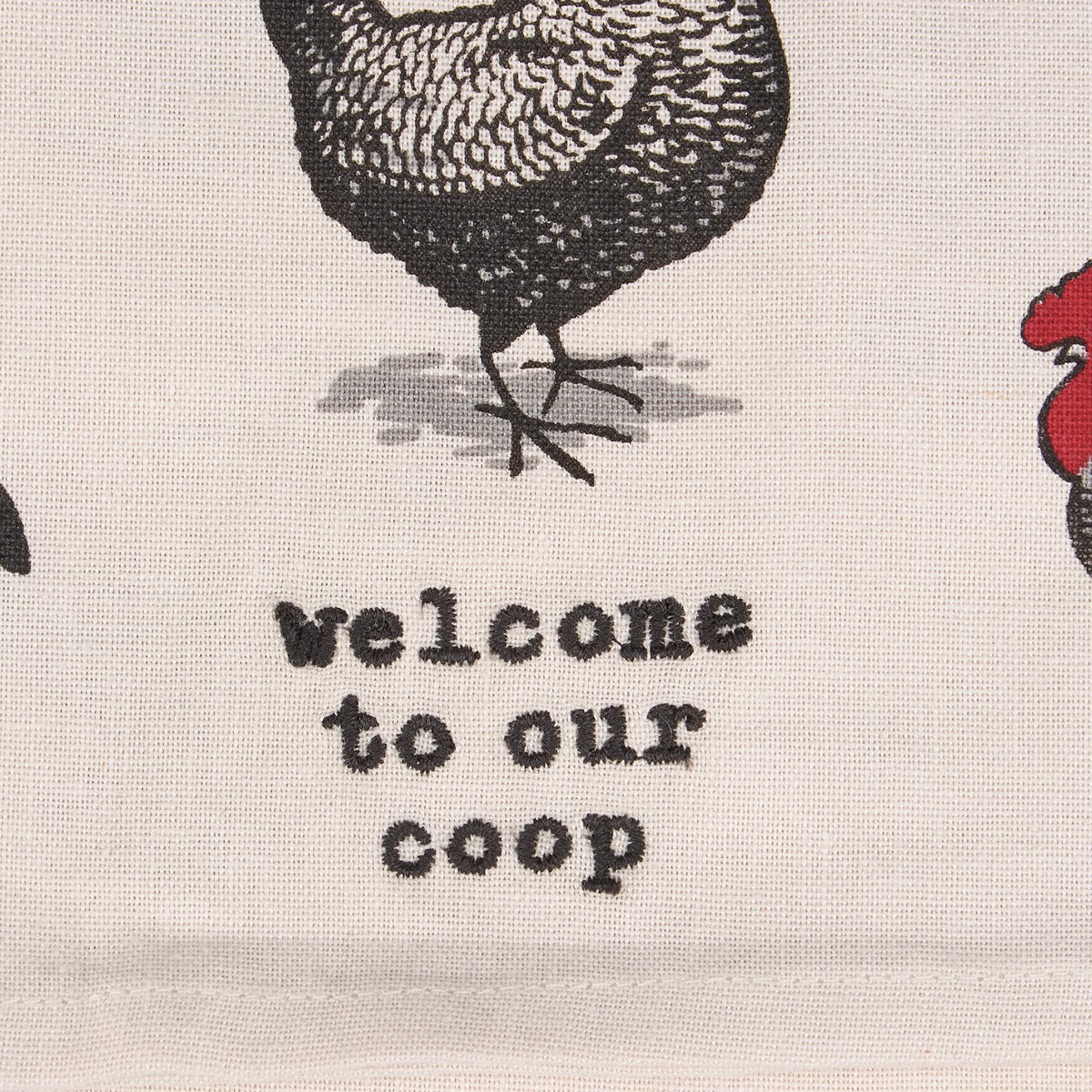 Welcome To Our Coop Kitchen Towel - Cotton, Linen