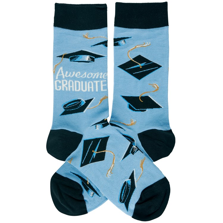 Awesome Graduate Socks - Cotton, Nylon, Spandex