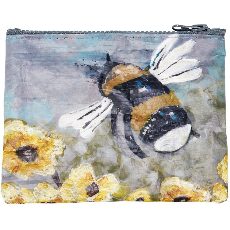 Bumblebee Zipper Wallet - Post-Consumer Material, Plastic, Metal