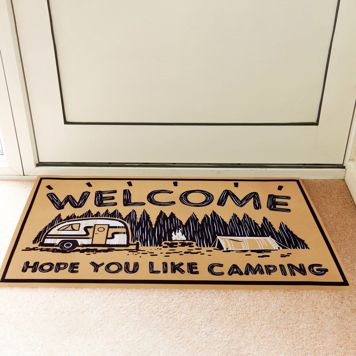 Hope You Like Camping Rug - Polyester, PVC Skid-resistant backing