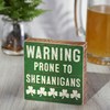 Warning Shenanigans Block Sign - Wood, Paper