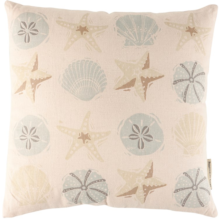 Seashells Pillow - Cotton, Linen, Zipper
