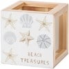 Beach Treasures Shell Holder - Wood, Glass