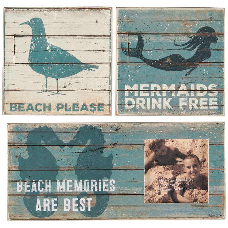 Beach Photo Magnet Set - Wood, Paper, Metal, Magnet