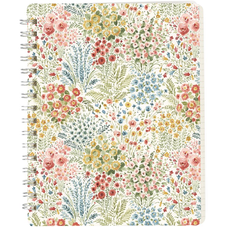 Mixed Floral Spiral Notebook - Paper, Metal