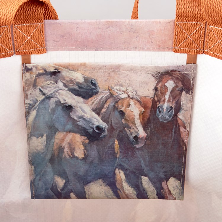Horses Market Tote - Post-Consumer Material, Nylon