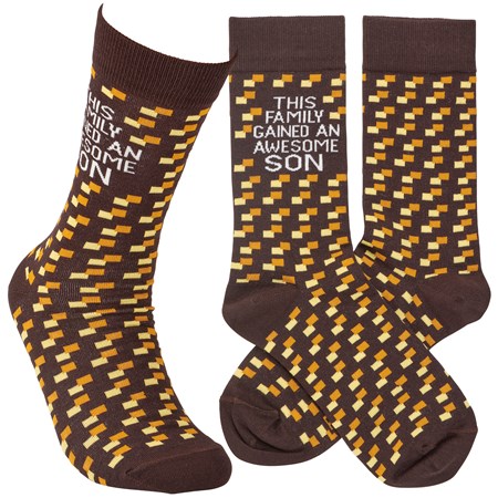 Gained An Awesome Son Socks - Cotton, Nylon, Spandex