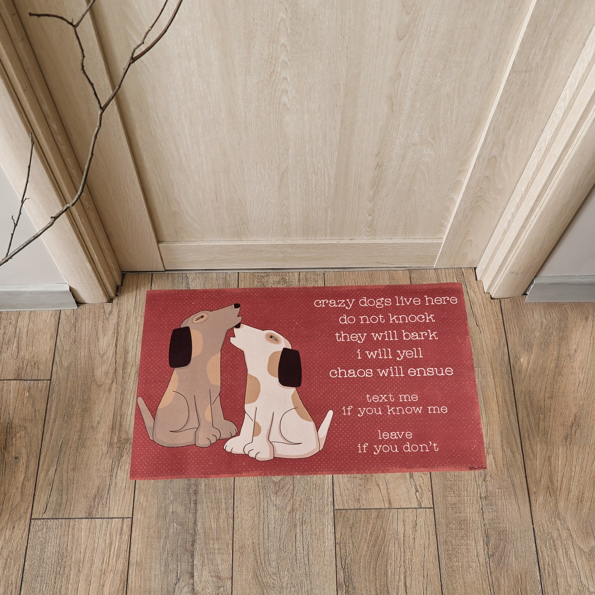 Crazy Dogs Rug - Polyester, PVC Skid-Resistant Backing