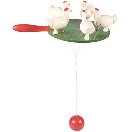 Chickens Paddle Game - Wood, Cotton