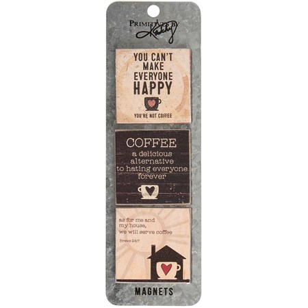 Serve Coffee Magnet Set - Wood, Paper, Metal, Magnet