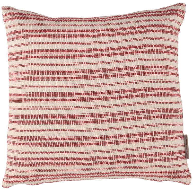 Red Stripe Pillow - Cotton, Zipper